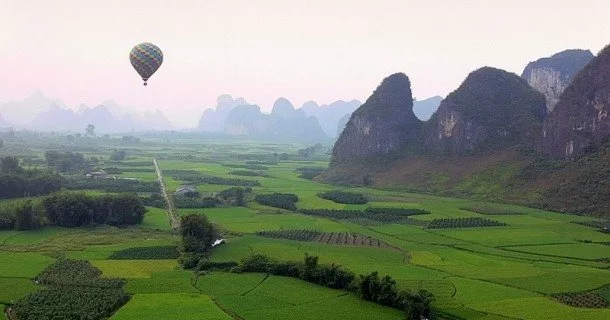 Vol en montgolfière au-dessus de Yangshuo